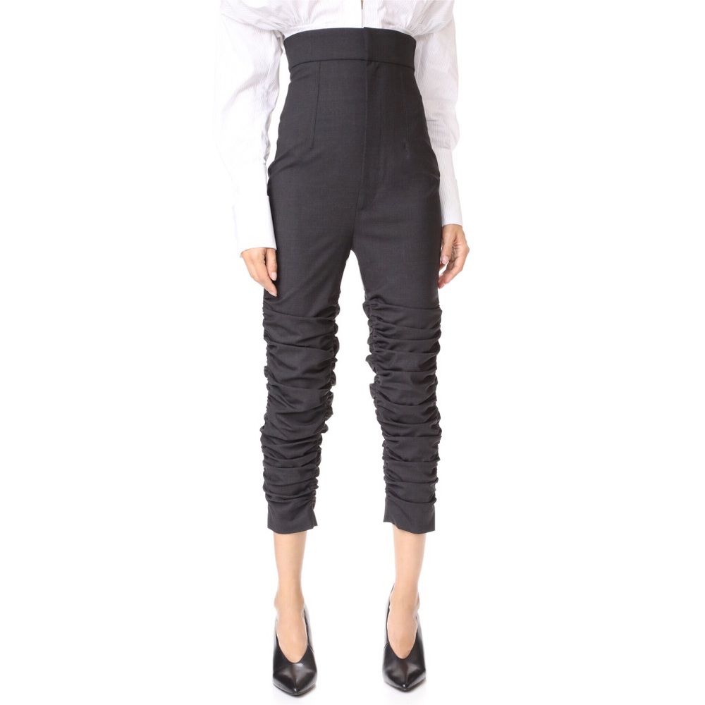 JACQUEMUS Ruched High-waisted Pants
